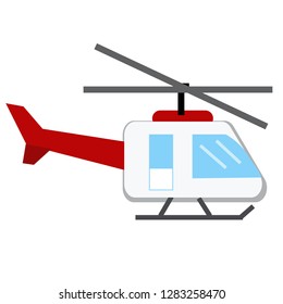 The helicopter is on the white background.