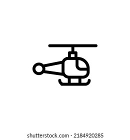 Helicóptero con vector de iconos de contorno 