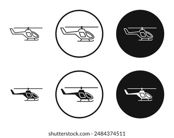 Helicopter outlined icon vector collection.