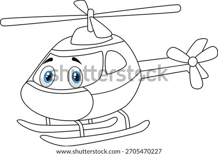 helicopter outlines  and design illustration vector line art