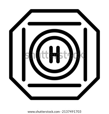 helicopter pad line icon vector. helicopter pad sign. isolated contour symbol black illustration