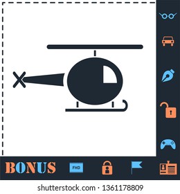 Helicopter. Perfect icon with bonus simple icons