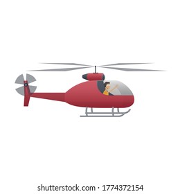 Helicopter pilot. Helicopter, vector illustration