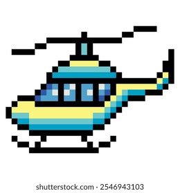  Helicóptero em estilo pixel art