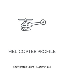 Helicopter profile linear icon. Helicopter profile concept stroke symbol design. Thin graphic elements vector illustration, outline pattern on a white background, eps 10.
