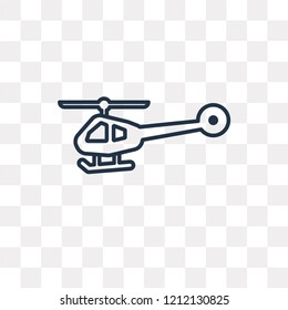 Helicopter profile vector outline icon isolated on transparent background, high quality linear Helicopter profile transparency concept can be used web and mobile