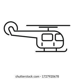 Helicopter relocation icon. Outline helicopter relocation vector icon for web design isolated on white background
