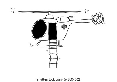 helicopter rescue doodle
