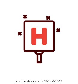 Helicopter road sign design, Transportation travel trip urban motor speed fast automotive and driving theme Vector illustration