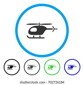 Helicopter rounded icon. Vector illustration style is a flat iconic symbol inside a circle, black, gray, blue, green versions. Designed for web and software interfaces.