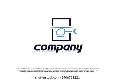 helicopter service logo design. creative helicopter logo design. helicopter company logo