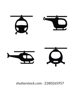 Helicopter set icon isolated on white background