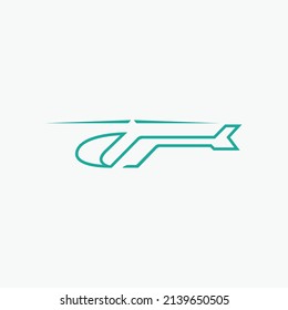 Helicopter shape logo template design, icon illustration