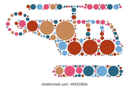 Helicopter shape vector design by color point

