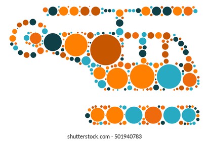 Helicopter shape vector design by color point
