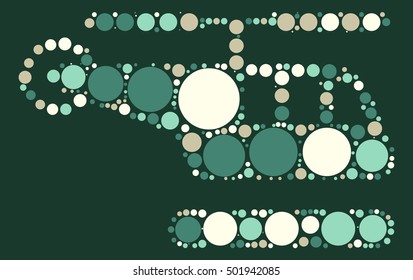 Helicopter shape vector design by color point
