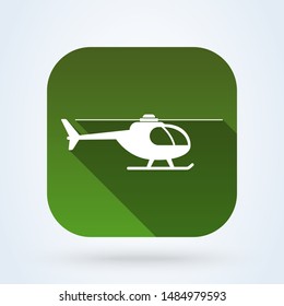 Helicopter side view. Simple vector modern icon design illustration.