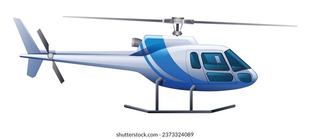 Helicopter side view vector isolated illustration