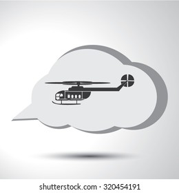 Helicopter sign flat icon