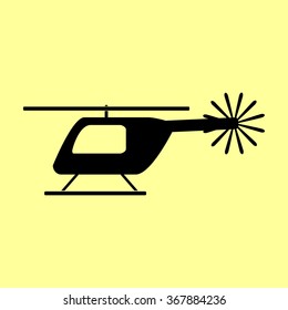 Helicopter sign. Flat style icon vector illustration.
