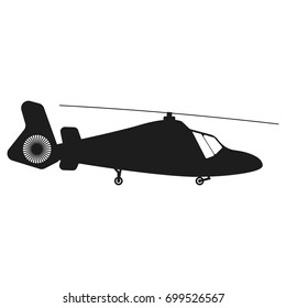 Helicopter sign illustration. Vector. Black icon on white background