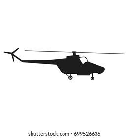 Silhouette Attack Helycopter Vector Graphic Illustration Stock Vector ...