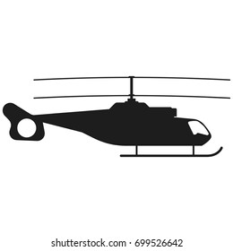 Helicopter sign illustration. Vector. Black icon on white background