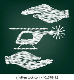 Helicopter sign scrible effect 