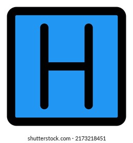 Helicopter signal with alphabet H on a roof top