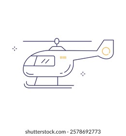 Helicopter Silhouette Aviation Vector Icon Design