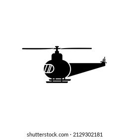 Helicopter silhouette in black vector graphic