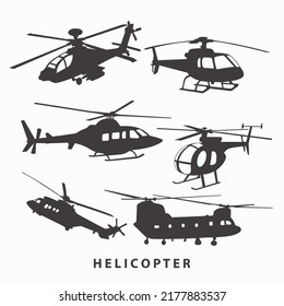 Helicopter silhouette in black vector graphic EPS 10