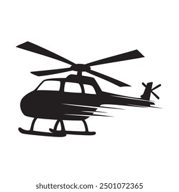 helicopter silhouette design. air transportation sign and symbol. military airplane.