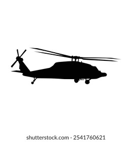 Hubschrauber Silhouette hochwertige Vektor, Military Hubschrauber Rotorblatt Schwarz und Weiß