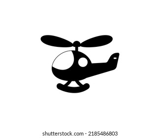 Helicopter silhouette icon illustration  template for many purpose. Isolated on white background
