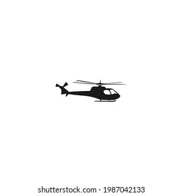 vector de icono de silueta de helicóptero sobre un fondo blanco