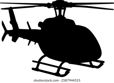 Helicopter silhouette illustration vector design.