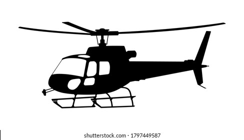 Helicopter of silhouette on a white background. Vector illustration.