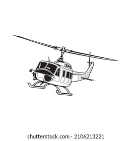 helicopter silhouette or outline style