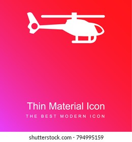 Helicopter silhouette red and pink gradient material white icon minimal design