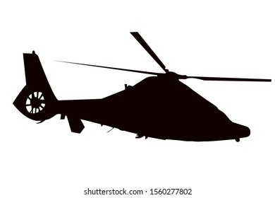 helicopter silhouette vector graphic in black 