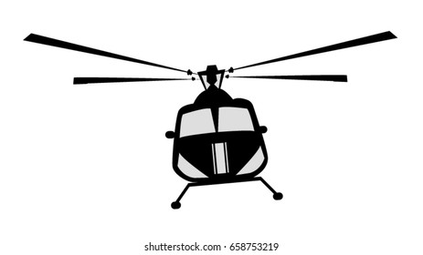 Helicopter Silhouette In Vector Illustration.