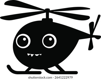 Helicopter Silhouette Vector Illustration Art