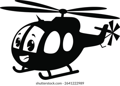 Helicopter Silhouette Vector Illustration Art