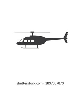 Helicopter silhouette vector on a white background