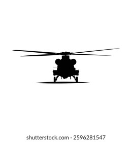 helicopter silhouette vector on white background