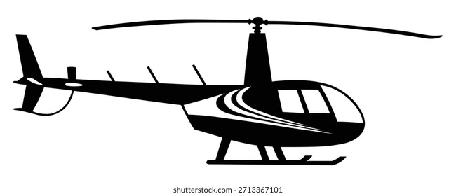 Hubschrauber Silhouette Vektor, einfache Luftfahrt Linie Art Design.