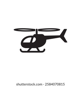 Helicopter silhouette, Helicopter vector with a white background