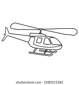 Helicopter Silhouettes and Line Art Vector