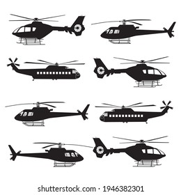 Helicopter Silhouettes vector illustration design